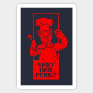 vert der ferk retrocolor - red Sticker